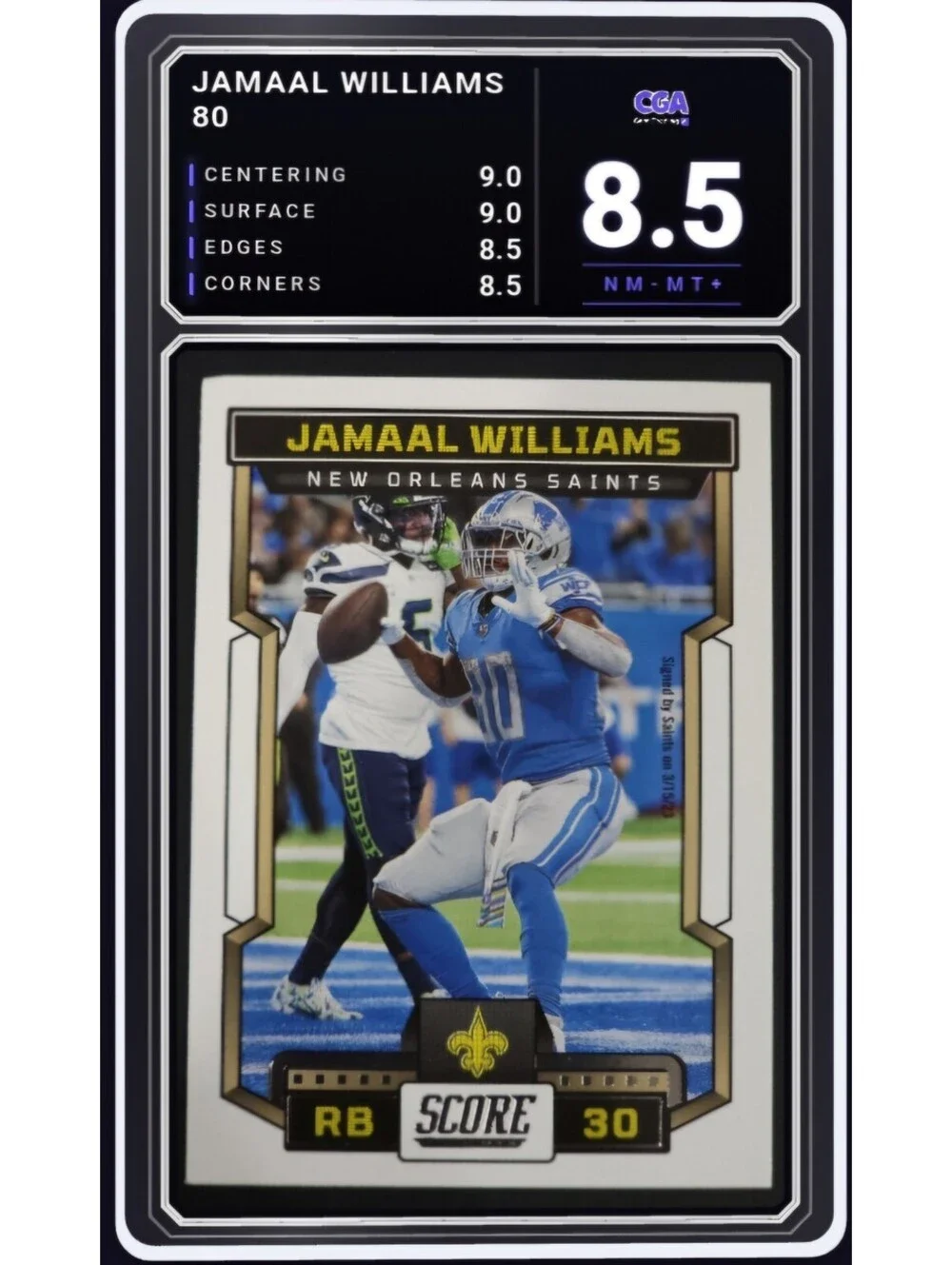 2023 Panini Score #80 Jamaal Williams New Orleans Saints - CGA 8.5 Digital Grade